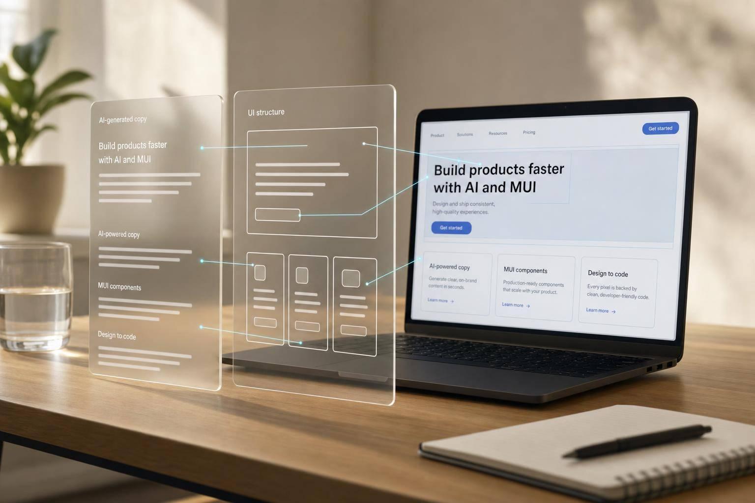 How to build a landing page using Claude Sonnet 4.5 + MUI - Use UXPin Merge!